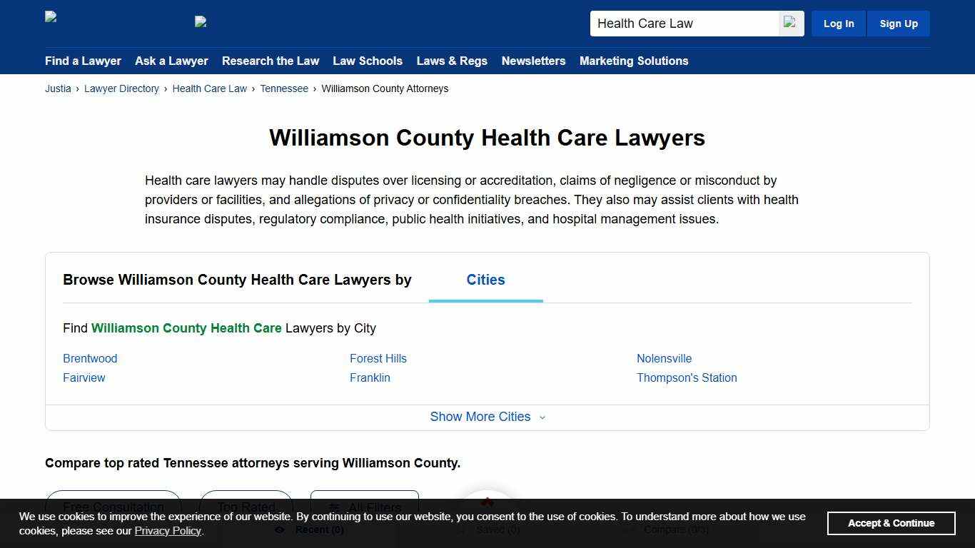 Best Health Care Lawyers in Williamson County, TN Justia Lawyer Directory